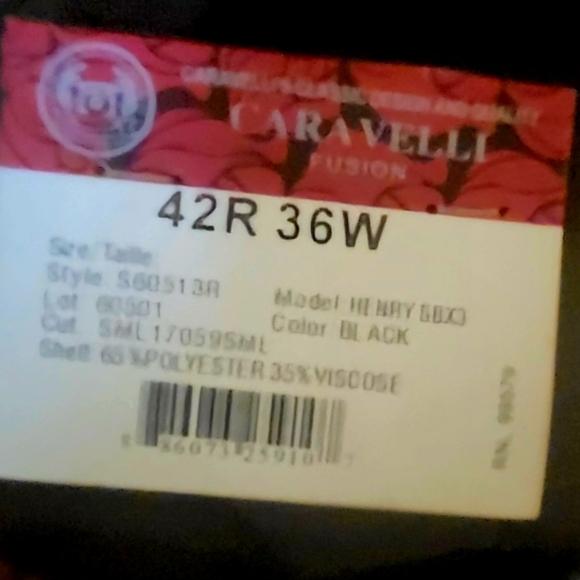 CaRAVELLI Black Mens 3- Piece Suit - Picture 5 of 5